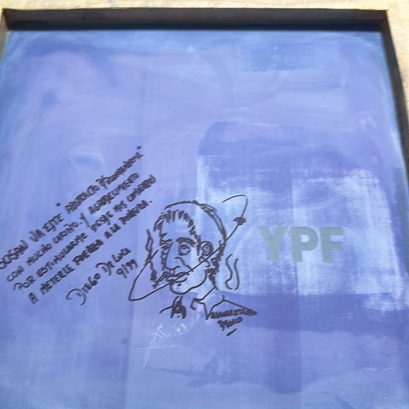 Original abstract painting artwork signed artist Diego DeLuca 1999, 19” square - Picture 7 of 8